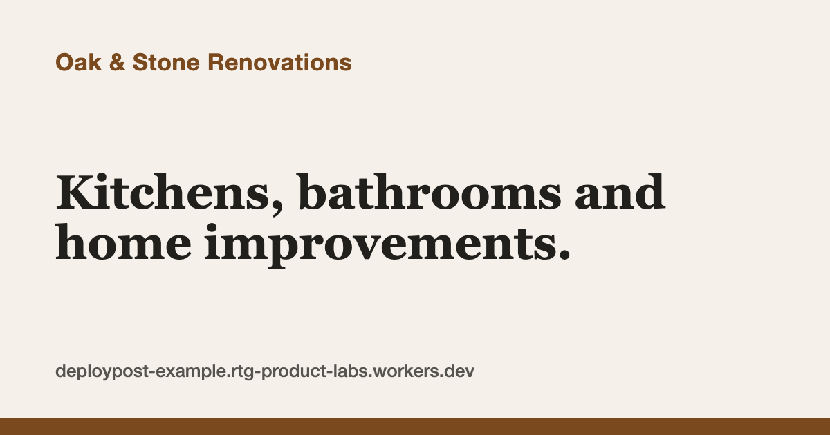 Share image: Oak & Stone Renovations. Kitchens, bathrooms and home improvements.